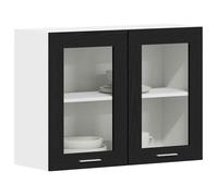 Vaisselier/Buffet de cuisine - Rustique Armoire suspendue avec étagère Lyon Chêne noir 80x31x60 cm@918791