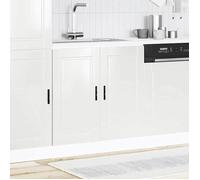 Vaisselier/Buffet de cuisine - Rustique Meuble bas pour évier Porto - Blanc brillant - 80x46x81,5 cm@509300