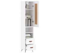 Vaisselier de cuisine - Blanc - Buffet haut - SWEETY - avec rangement - Blanc 34,5x34x180cm - Bois d'ingénierie LH7761993