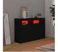 Vaisselier de Rangement - Noir - Buffet de Séjour（1 pc) - Éclairage LED RVB - noir 115,5x30x75cm LH7016724