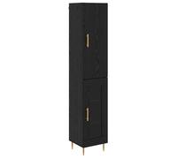 Vaisselier moderne - vidaXL - Chêne noir - Bois d'ingénierie - 34,5 x 34 x 180 cm - 2 portes - Pieds dorés
