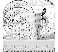 Vaisselle de Fête Anniversaire Musicales, Musicales Utensils Party Birthday Set, Vaisselle de Fête Musicales Anniversaire,Serviettes en papier, gobelets en papier,Nappe (41 PCS 10Invités)