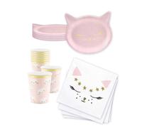 Vaisselle jetable - Kit anniversaire vaisselle jetable Chat