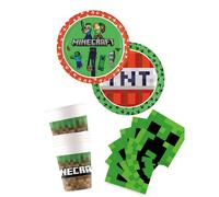 Vaisselle jetable - Kit anniversaire vaisselle jetable Minecraft
