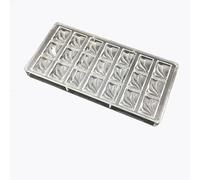 Vak Saint Valentin Polycarbonate Transparent Chocolat Moule, 3D Bonbon Confiserie Cupcake Pâtisserie Dessert Moule Plats à Four Poêle Cuisson Pâtisserie Outil - 14.5 x 28 x 2.5cm - Carré Fleur Forme