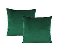 VAKADO Vert Foncé Housse de Coussin en Velours Super Doux Carré Taie d’Oreiller Décoration pour Chambre Salon Canapé Lit Chaise Voiture Ensemble de 2 45x45cm