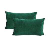 VAKADO Vert Foncé Rectangle Housse de Coussin en Velours Super Doux Décoration Taie d’Oreiller pour Chambre Salon Canapé Lit Chaise Voiture 30x50cm Lot de 2