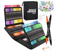 VAKKI 120 Couleurs Feutres Coloriage Adulte, Double Pointe Feutre Aquarelle avec Pointe Fine 0.4mm et Pointe Pinceau 1-2mm, Stylo Feutre pour Enfants Artistes Dessin Calligraphie Cadeau