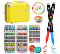 VAKKI 360 Couleurs Feutre Acrylique, Stylo Liquide Direct Acrylic Paint Marker Coloriage pour Adultes, Marqueur Pour Coloriage, Pierre, Calligraphie, Bois, Toile, Verre