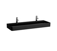 Val lavabo mural ou à poser sur meuble non percé 1200x420x115mm noir mat - LAUFEN H8102897161091