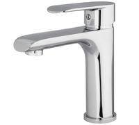 VALAZ Robinet Salle Bain | Mitigeur Lavabo, Mélangeur Eau Froide et Chaude, Pas de Fuites, Installation Facile et Rapide | Laiton, Inoxydable, Élégant, Rond, Chromé, Série Turia