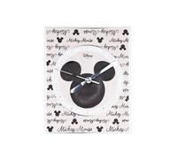 VALENTI & CO. - Disney Mickey et Minnie - Horloge de Table ou à Suspendre en Bois avec détails en Argent - Idée Cadeau pour bébé ou Cadeau baptême - Horloge Murale pour Chambre d'enfant