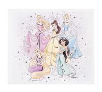 VALENTI & CO. - Disney Princess - Tableau en bois imprimé 38 x 33 cm avec détails argentés - Décoration murale, idée cadeau nouveau-né ou cadeau baptême pour chambre d'enfant