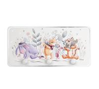 VALENTI & CO. - Disney Winnie l'ourson - Cintre en bois imprimé avec détails en relief en argent - Parfait comme porte-manteau de porte, porte-manteau mural ou porte-serviettes de bain