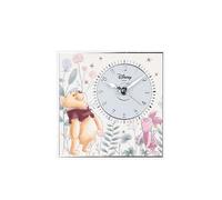 VALENTI & CO. - Disney Winnie l'ourson - Horloge de Table ou à Suspendre en Bois avec détails argentés - Idée Cadeau pour bébé ou Cadeau baptême - Horloge Murale pour Chambre d'enfant
