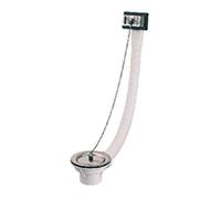 Valentin – Bonde d'évier Ø60 mm avec bouchon-chaînette et trop-plein