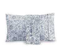 Valerian Lot de 2 taies d'oreiller imprimées de qualité égyptienne 1500 Fils au Pouce carré, Design Classique Intemporel, Tissage Doux et Lisse, Infroissable, taie d'oreiller Cachemire, Bleu Marine