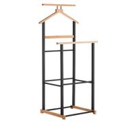 IDIMEX Valet de Chambre Kanna chevalet de Nuit Double Portant pour vêtements, en Bambou Naturel et Noir