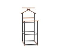 Valet de chambre KANNA chevalet de nuit double portant pour vêtements, en bambou noir et vintage