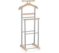 Valet de chambre MEDINA chevalet de nuit double portant pour vêtements, en MDF décor chêne sonoma et métal laqué argenté Chêne Sonoma G