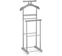Valet de chambre MEDINA chevalet de nuit double portant pour vêtements, en MDF gris et métal laqué argenté Gris G