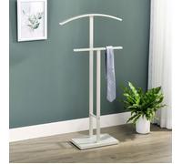 Valet de chambre SCOTT H 100 cm en métal beige porte-vêtements avec un cintre pour veste et un portant pour pantalon