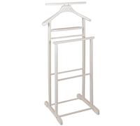 Valet de nuit en bois massif coloris blanc, Longueur 47 x Profondeur 36 x Hauteur 102 cm