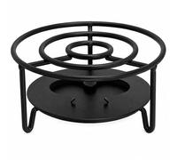 VALEVO Chauffe-théière - Réchaud pour théière - Plaque chauffante avec bougie chauffe-plat - Chauffe-thé en métal - Porte-bougie chauffe-plat - Noir