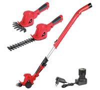 Valex RSA109 Taille-haie et Parterre à Batterie, Lame Taille-haie 220 mm et Taille-haie 160 mm, tête inclinable 7 Positions, Manche télescopique avec Roues