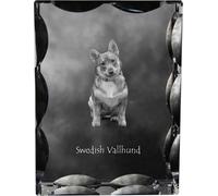 Valhund suédois - cristal avec photo du chien, statuette en verre avec photo, cadre unique avec photo de la marque Art-Dog