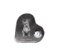 Valhund suédois - horloge en cristal avec photo de chien, étagères en forme de cœur avec horloge, horloge sur pied personnalisée de la marque Art-Dog
