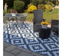 VALIANT FIR564 Tapis géométrique d'extérieur pour Patio et terrasse - 3,6 x 2,7 m, Gris, Gris