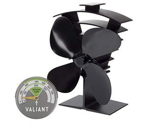 Valiant Premium IV ventilateurs de poêle et thermomètre magnétique Noir