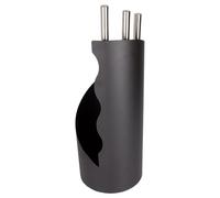 Valiant Serviteur de cheminée 3 pièces en métal, Noir, Hauteur 55 cm | serviteur de cheminée, accessoires de cheminée, pelle, balayette, pince, support sur pied, métal, 55 cm
