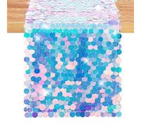 Valicaer Chemin de Table à Paillettes,Chemin de Table Scintillante Ruban de Table Rouleau Irisées Nappe à Paillettes Rectangulaire Décoration de Table pour Mariage,Fête Prénatale,Noël,30 x 213 cm