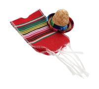 VALICLUD 1 Ensemble De Mini Chapeaux Et Écharpes Mexicains pour Décorations De Bouteilles De Bière De Fête, Accessoires pour La Fête De L'indépendance Mexicaine, Fournitures De Fête