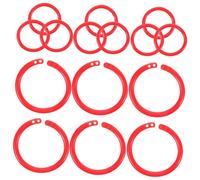 VALICLUD 100pcs Anneaux de Reliure Plastique Rouge pour Classeur à Feuilles Mobiles, Faciles à Ouvrir et Sécurisés, pour DIY et Agendas