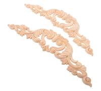 VALICLUD 2 Pièces Applique en Bois pour Meubles, Décorative, Brute | Grain Beige, Pose Facile Adhésif Puissant, pour Armoires et Lits, Intérieur, Bricolage