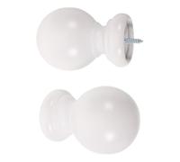 VALICLUD 2 Pièces Embouts Bois pour Tringle à Rideau Bouchons à Vis Décoratifs pour Remplacement Embouts Boule pour Séjour et Chambre