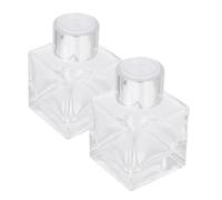 VALICLUD 2 Pièces Flacon Diffuseur D’huiles Essentielles en Verre | Bouteille Carrée, Couvercle Inclus, Voit le Niveau Restant, Décoration Maison, Usage Parfum D’ambiance Couleur Aléatoire