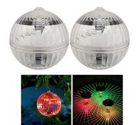 VALICLUD 2 Pièces Lumière Décorative Flottante Solaire LED pour Bassin | Étanche, Boule Lumineuse, Batterie Ni-600ma Incluse, pour Piscine et Mariage