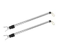 VALICLUD 2 Pièces Perche Télescopique à Vêtements en Alliage D'aluminium Argenté, Crochet à Vêtements à Grosse Portée, Extensible pour Balcon et Maison, Extension Lisse et Rétractable