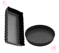 VALICLUD 2 Pièces Plaque de Cuisson en Acier au Carbone, Fond Amovible Noir | Usage Maison ou Professionnel, Nettoyage Facile et Démoulage Rapide, Format Rectangulaire à Bords Ondulés