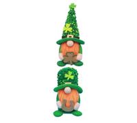 VALICLUD 2 Pièces Poupée GNOME de Bureau Saint Patrick en Tissu, Décoration | Chapeau à Paillettes, Duo de Figurines, Trèfle et Lettre, Style Festif pour Maison et Table