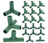 VALICLUD 20 Pièces Connecteur de Poteau Articulations pour Tubes de Jardin Joints à Trois Voies pour Cadres de Jardinage Vert Plastique Angle Droit 3 Voies pour Cadres et Connecteurs