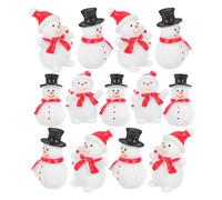 VALICLUD 20 pièces Figurines Miniatures Bonhomme de Neige Résine Décorations de Noël Festives pour Micro-Paysage Accessoires Maison de Poupée DIY Ornement Hivernal Compact et Créatif