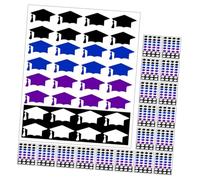 VALICLUD 20feuilles Autocollants De Chapeaux De Graduation Stickers Autocollants Décoratifs Pour Fête De Diplôme Et Récompenses Étudiantes