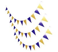 VALICLUD 3 Pièces Guirlande Triangulaire Multicolore en Papier Légère pour Décoration de Fête Intérieure et Extérieure, pour Anniversaires et Festivals