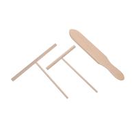 VALICLUD 3 Pièces Kit de Spatules en Bois pour Crêpes Forme T Ergonomique, Facile à Nettoyer, pour Cuisines Domestiques et Préparation de Pancakes Délicats