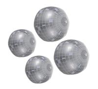 VALICLUD 4 Pièces Boule Décoration Vintage Argentée en Pvc Légère Disco Gonflable Réfléchissant la Lumière pour Piscine et Fête D'été Rétro Disco